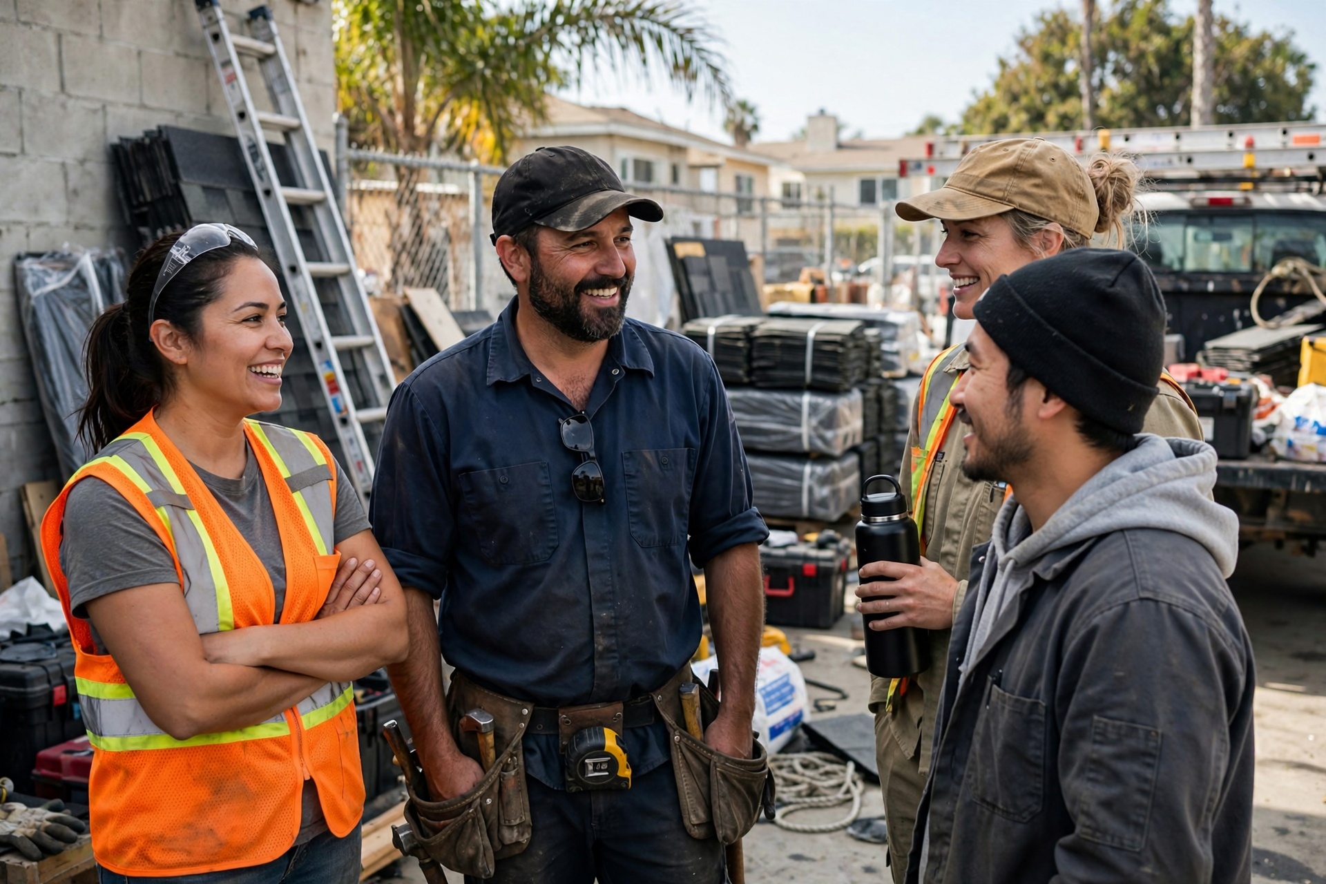 The Manhattan Beach Roofing team at work in Manhattan Beach